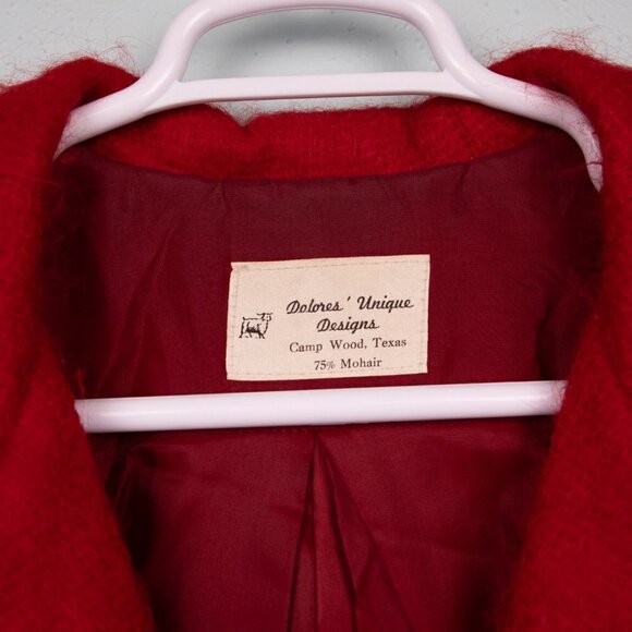Dolores' Unique Designs red mohair blend custom blazer-2X - Picture 4 of 5